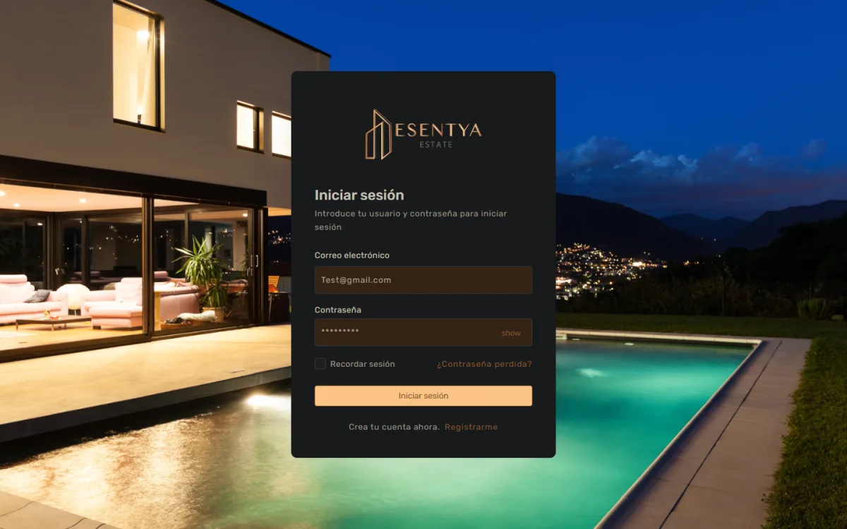 Captura de Esentya - Intranet inmobiliaria. Publicar en Idealista, Finn.no y Facebook desde una sola ficha.